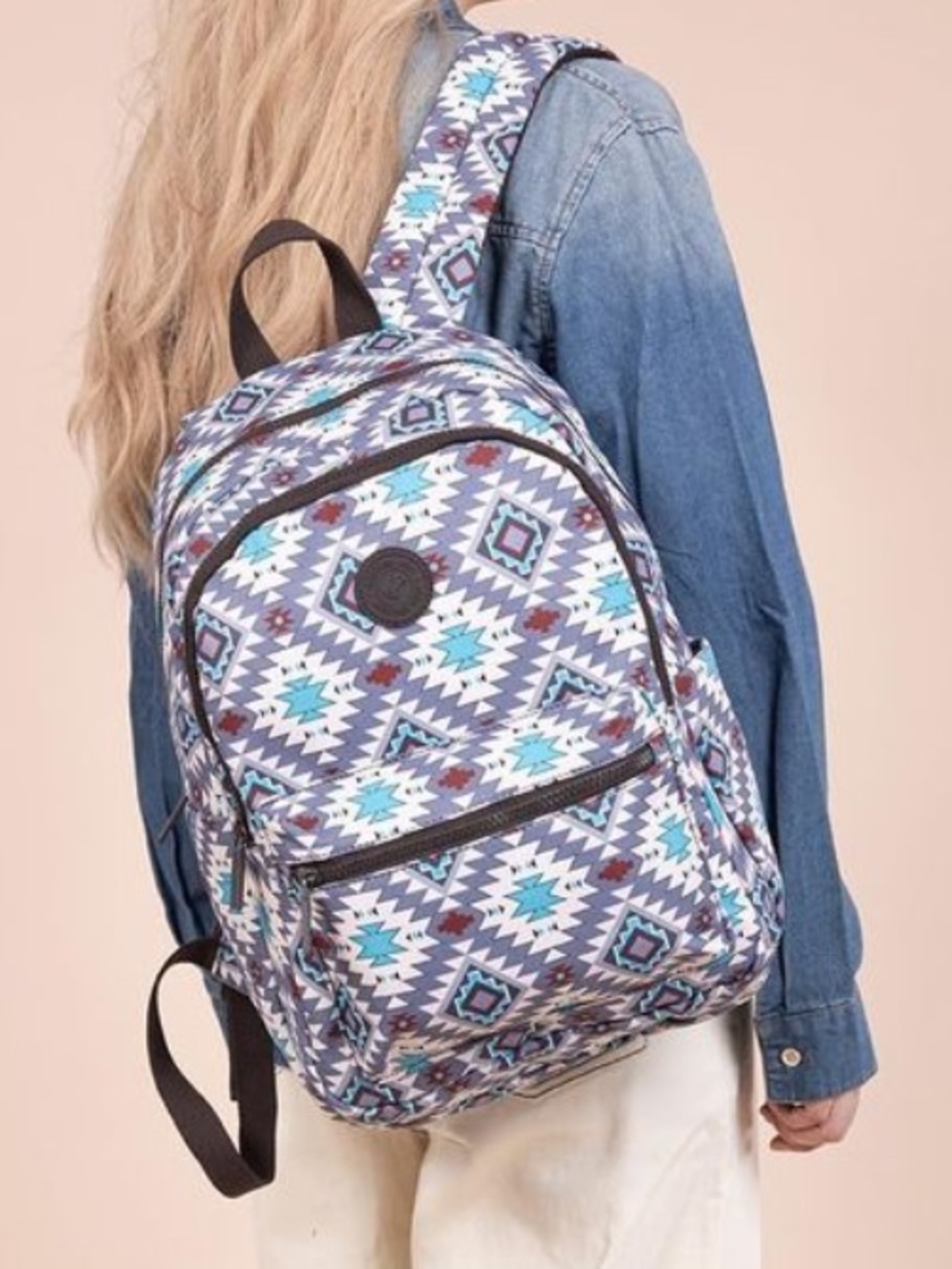 Montana West Blue Aztec Print Backpack